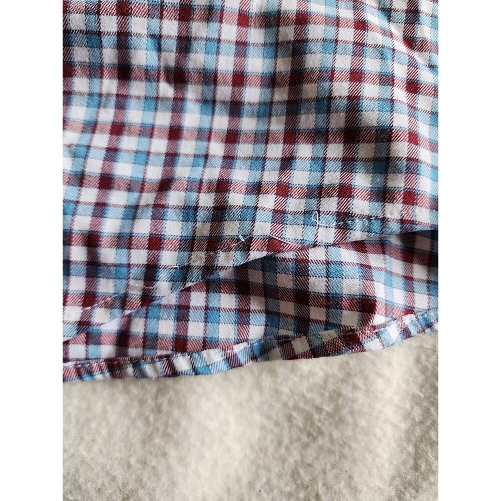 Johnnie-O Prep-Formance L Long Sleeve Button Down Shirt Cranberry Checkered Soft - Picture 9 of 9
